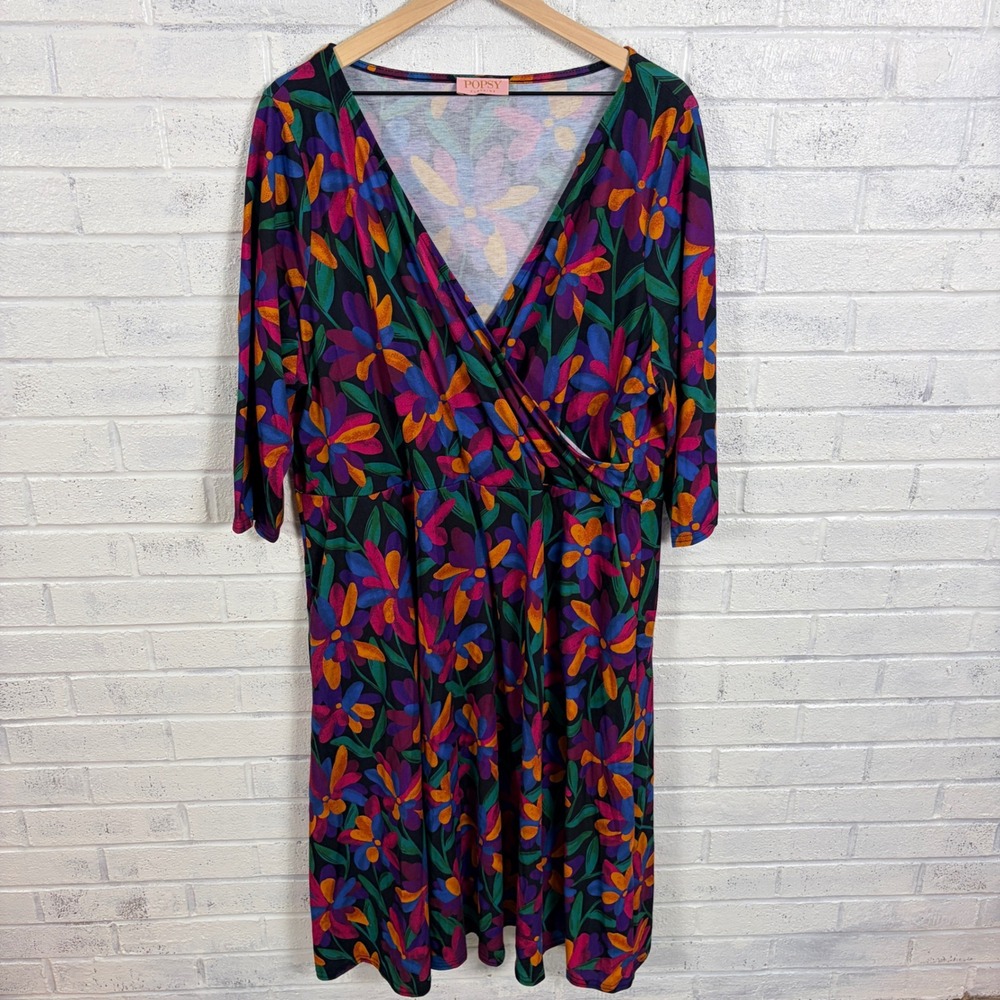 Popsy Dress Lot Womens UK 22 US 18 Pockets Novelty Print Stretch Whimsical - Picture 5 of 16